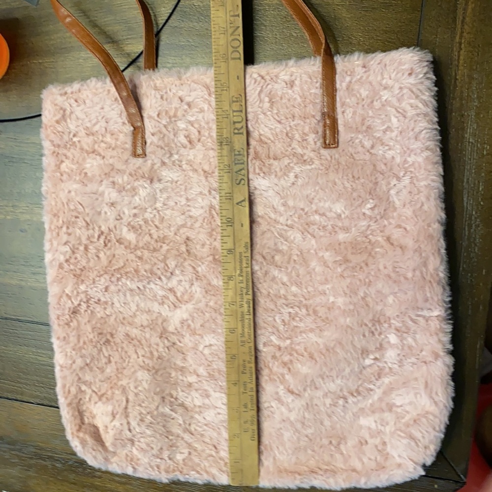 Fuzzy rosey-pink bag